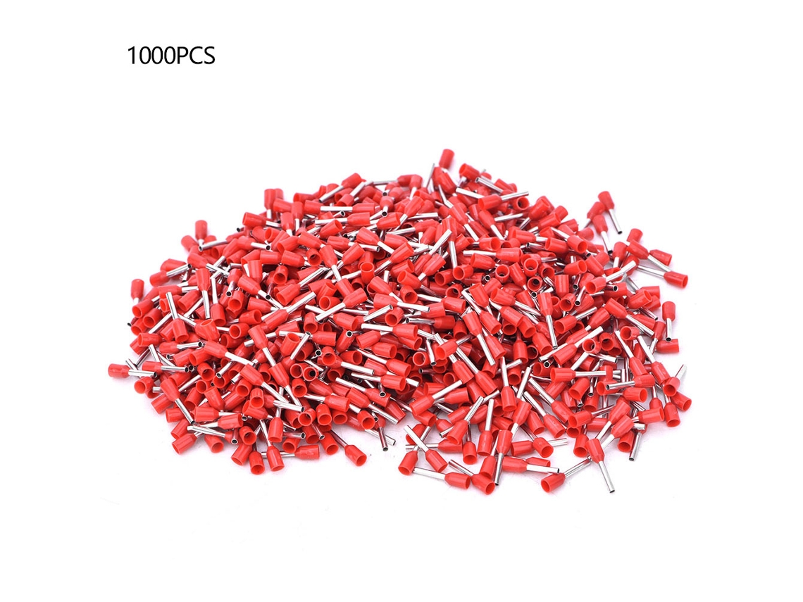 1000 Piezas Conector De Cable Ferrules Aislados E7508 Terminal De Extremo De Núcleo Awg 20 Para Crimpar