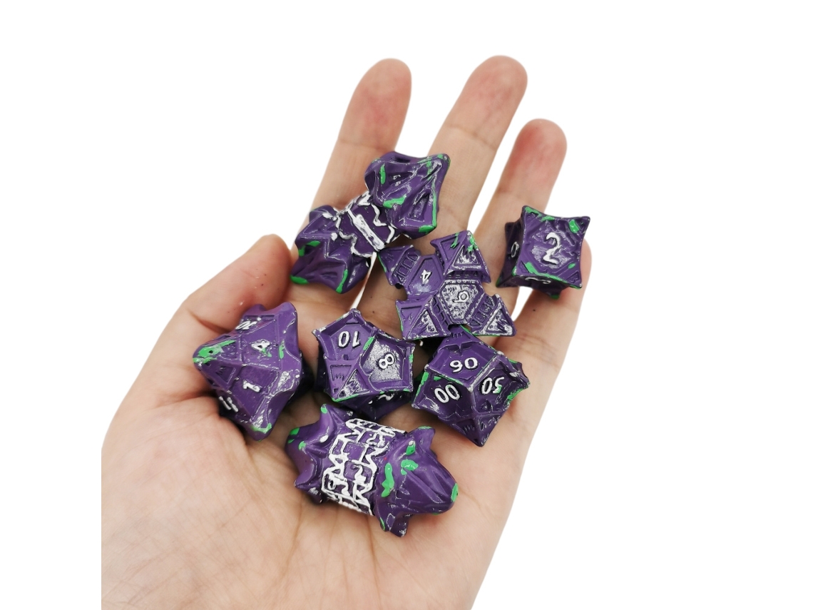 Juego De 7 Dados De Aleación Metálica Con Diseño De Molinillo Para Juegos De Rol Y De Mesa - Coleccionables