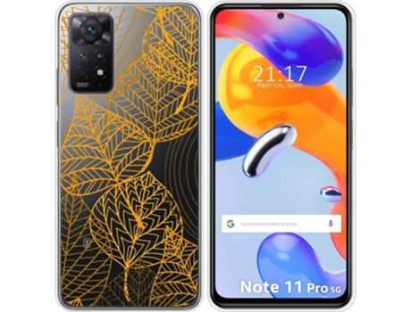 Carcasa Xiaomi Redmi Note 11 Pro TUMUNDOSMARTPHONE Dibujos Transparente Hojas Multicolor