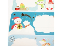 12 Pegatinas GLOBAL GIFT adhesivas de Navidad - Muñeco de nieve y Oso blanco