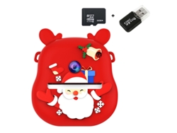 Cámara instantánea Eifson S8, cámara dual HD de 4800 W, pantalla IPS de 2.0" con tarjeta de memoria de 32 GB (rojo navideño)