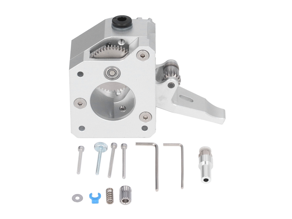 Extrusor de doble engranaje de metal plateado Mk8, accesorio para impresora 3D Prusa I3 Mk3, mano izquierda