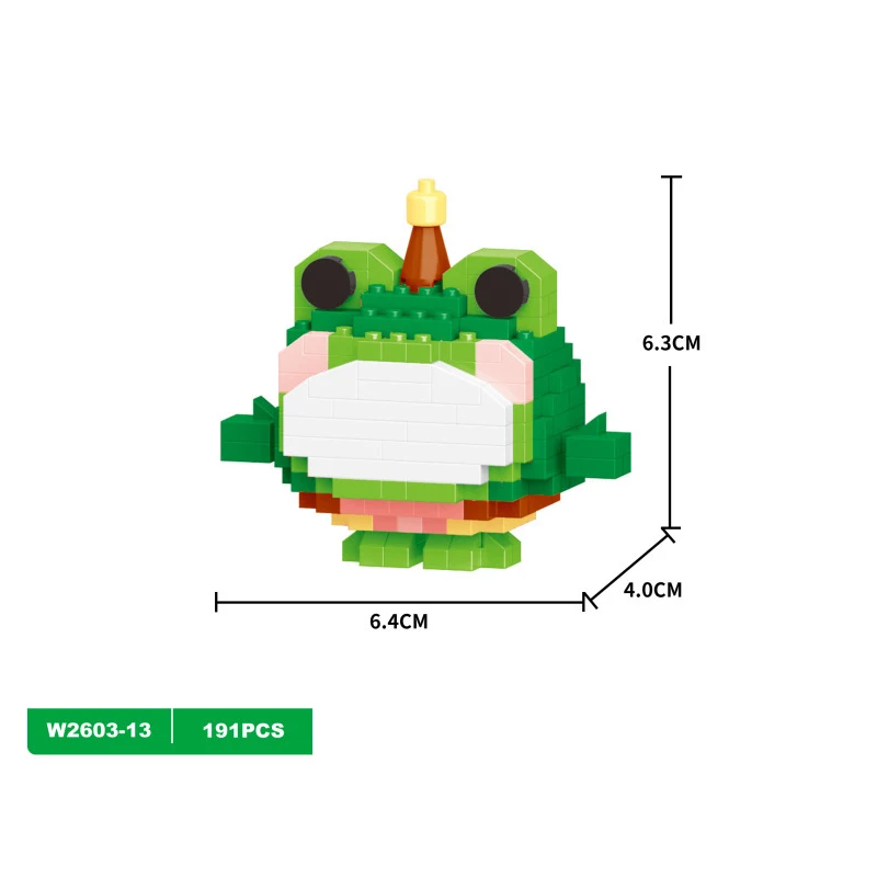 (rana) Lindo Animal, Esférico, Bloques De Construcción En Miniatura, Juguete Educativo, Adorno.