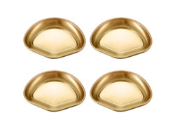 Juego de 4 platos laterales de acero inoxidable, dorados MEOIRUERY
