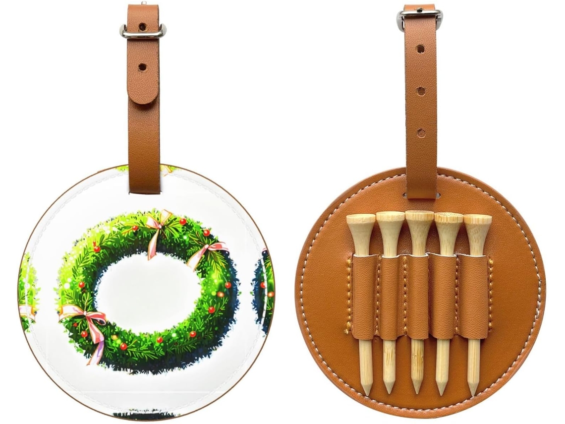 Bolsa negra para tees de golf en lugares remotos, fácil de transportar, sin marca.