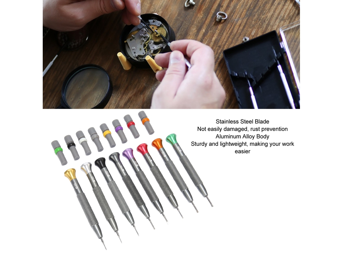 Juego De 8 Destornilladores Para Reparación De Relojes De 0,6 A 2 Mm