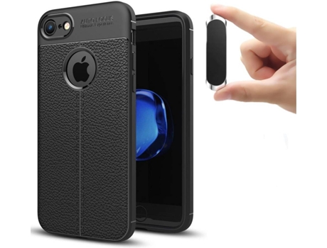 Carcasa + Soporte iPhone 8 Rugged Leather Negro