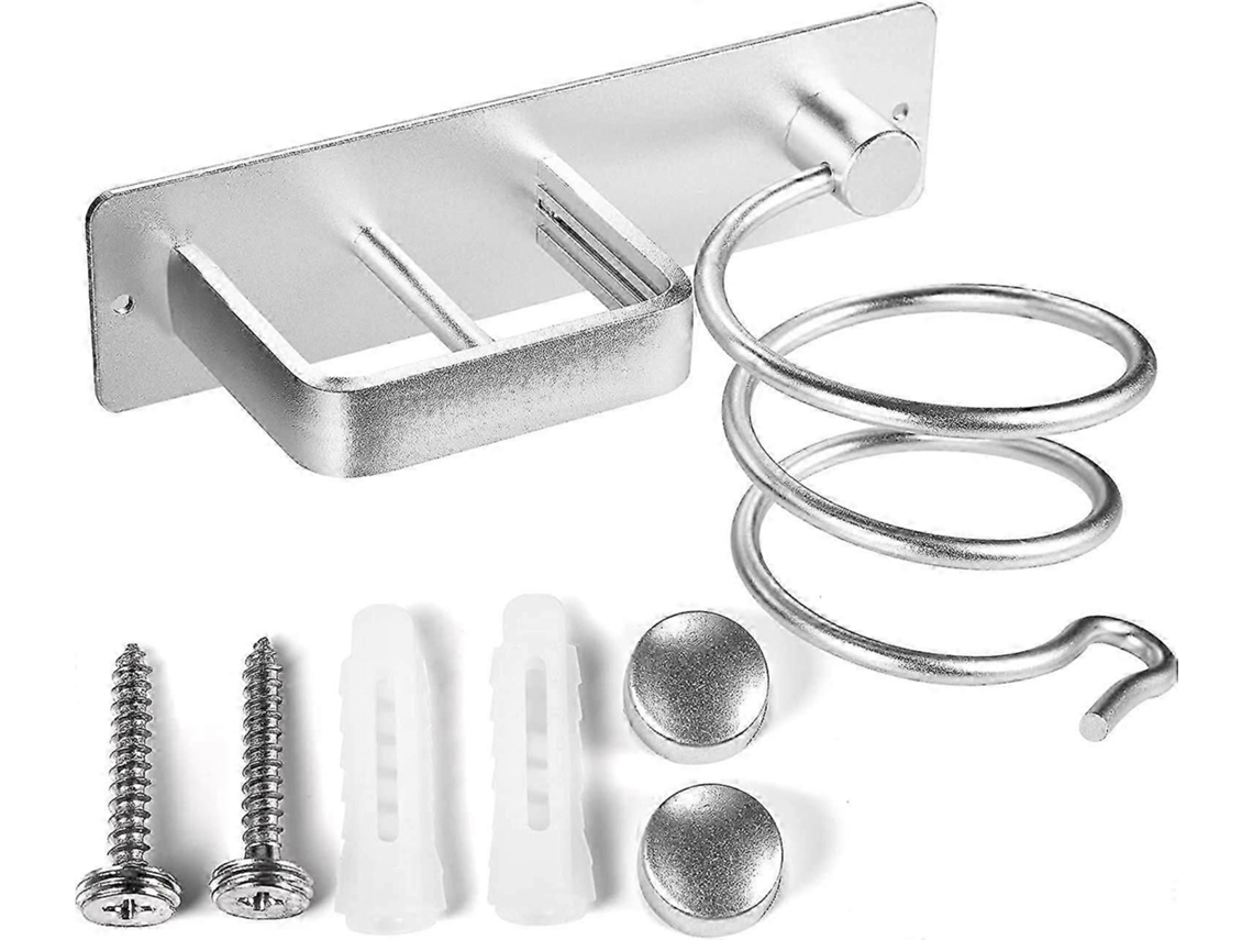 Soporte para secador y plancha de pelo, aluminio, estante de almacenamiento de pared GOKOCO