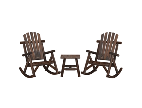 Conjunto 3 de muebles de jardín VIDAXL madera maciza de abeto