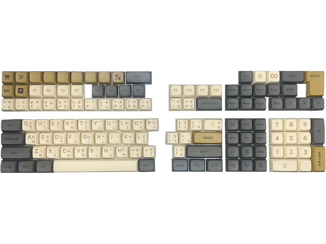 Juego De Teclas Tailandesas Para Teclados Mecánicos Con Interruptores De 61, 64, 68, 75, 98, 104 Y 108 Teclas.