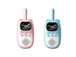 Radio Walkie-talkie Infantil, 3 Km, Interactiva, Para Padres E Hijos, Luz Led, Carga Usb, Resistente Al Agua, Rosa Y Azul.