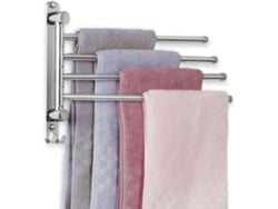 VVJIJILLY Toalheiro Jsver Inox Com 4 Braços Giratórios, 34 Cm, Parede, Ideal Para Wc E Cozinha