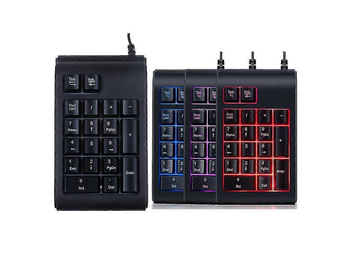 Mini teclado numérico con retroiluminación LED, 19 teclas, teclado mecánico, teclado numérico con cable USB Everley891