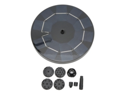 Bomba solar flotante redonda automática para bebederos de pájaros con 6 boquillas de 4,5 V CC, ideal para fuentes de agua estancas.