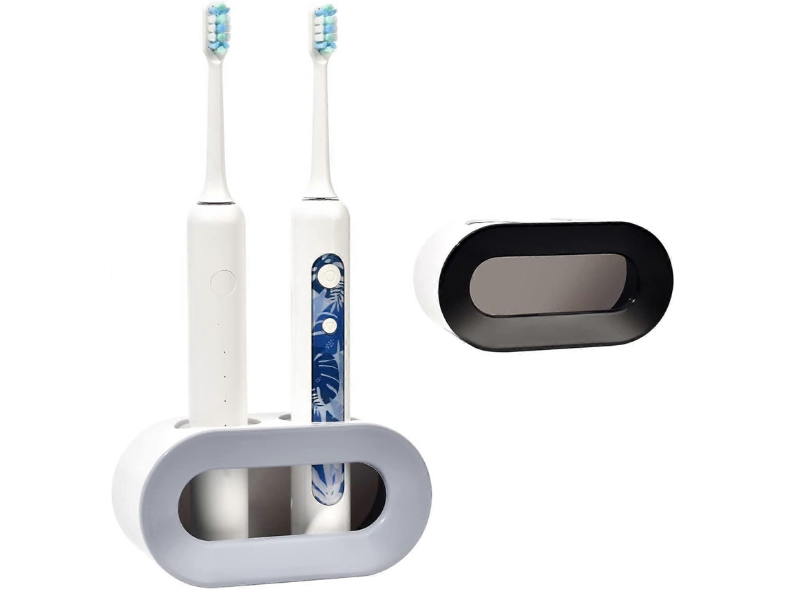 Omni-soporte Para Cepillos Eléctricos Doble, Montaje En Pared, Desagüe, 2 Unidades, Almacenaje Baño, Sin Taladrar, Resistente 12,5*6,5*5,5 Cm