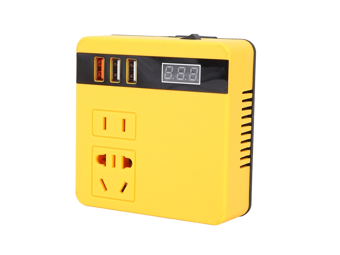 Inversor De Corriente Inalámbrico De 120 W Con Batería De 18-21 V Cc, 3 Puertos Usb E Indicador De Voltaje.