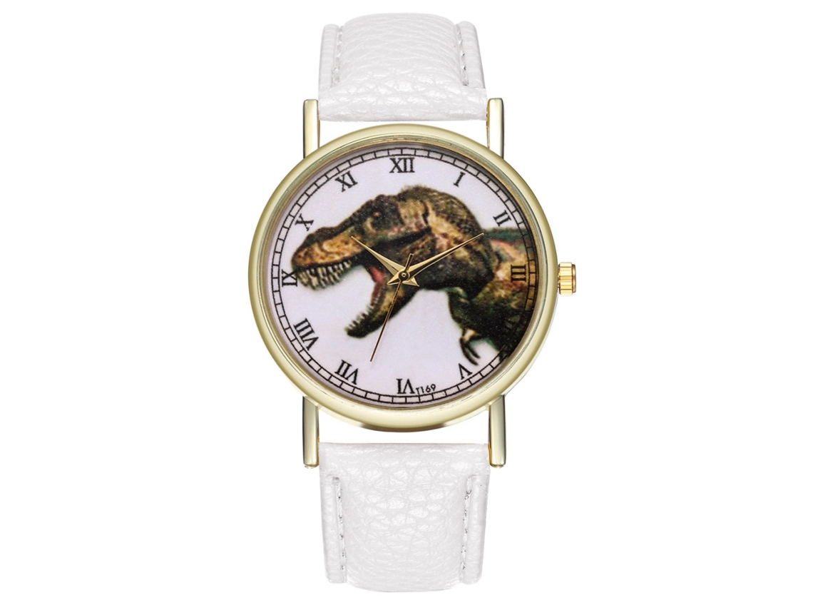 Reloj De Cuarzo Elegante Y Moderno Con Diseño De Dinosaurio Unisex Casual (branco)