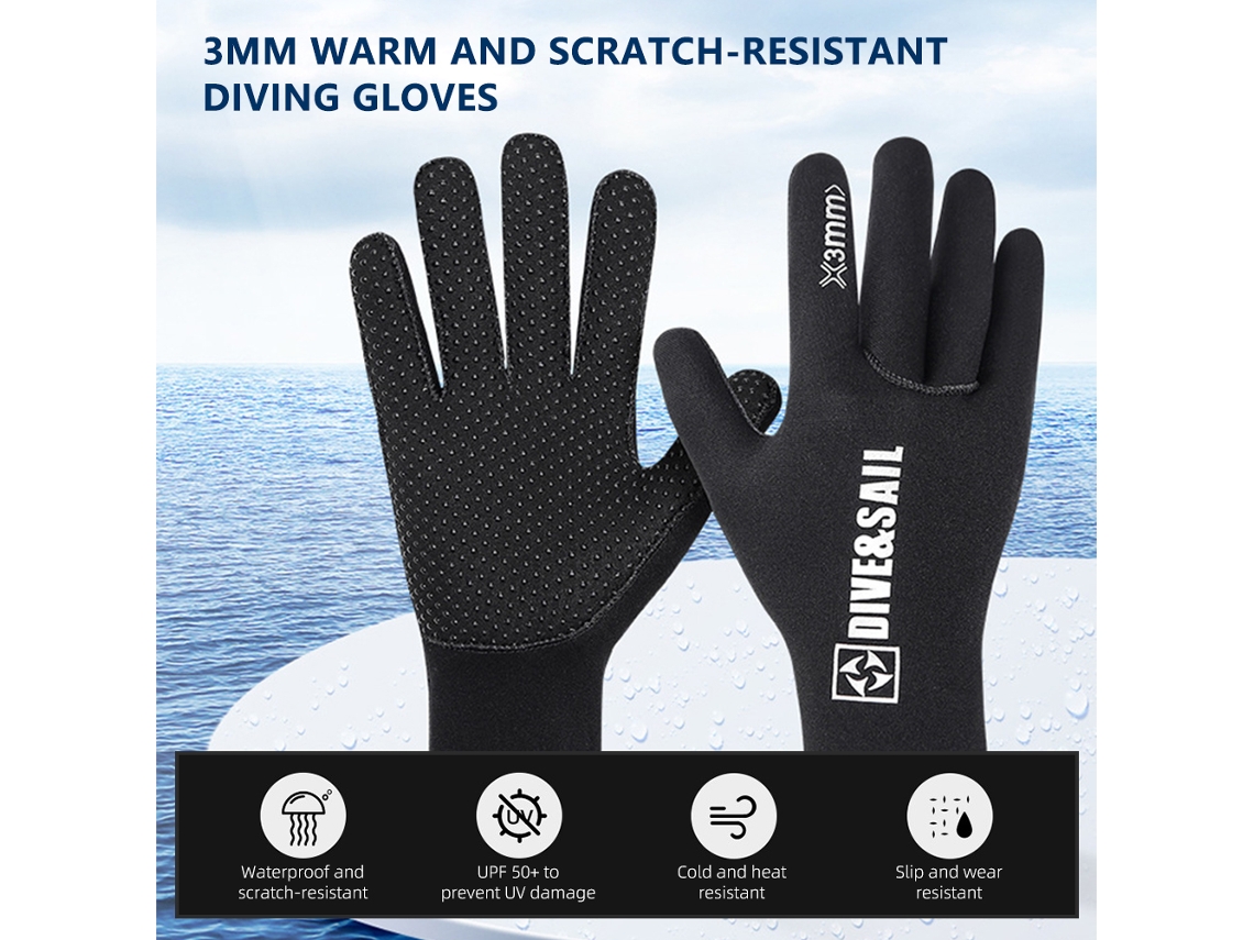 Guantes De Buceo De 3 Mm, Cálidos, Resistentes A Las Grietas, Con Protección Uv Upf 50+, Antideslizantes Y Resistentes Al Desgaste, Ideales Para Actividades Acuáticas En Invierno.