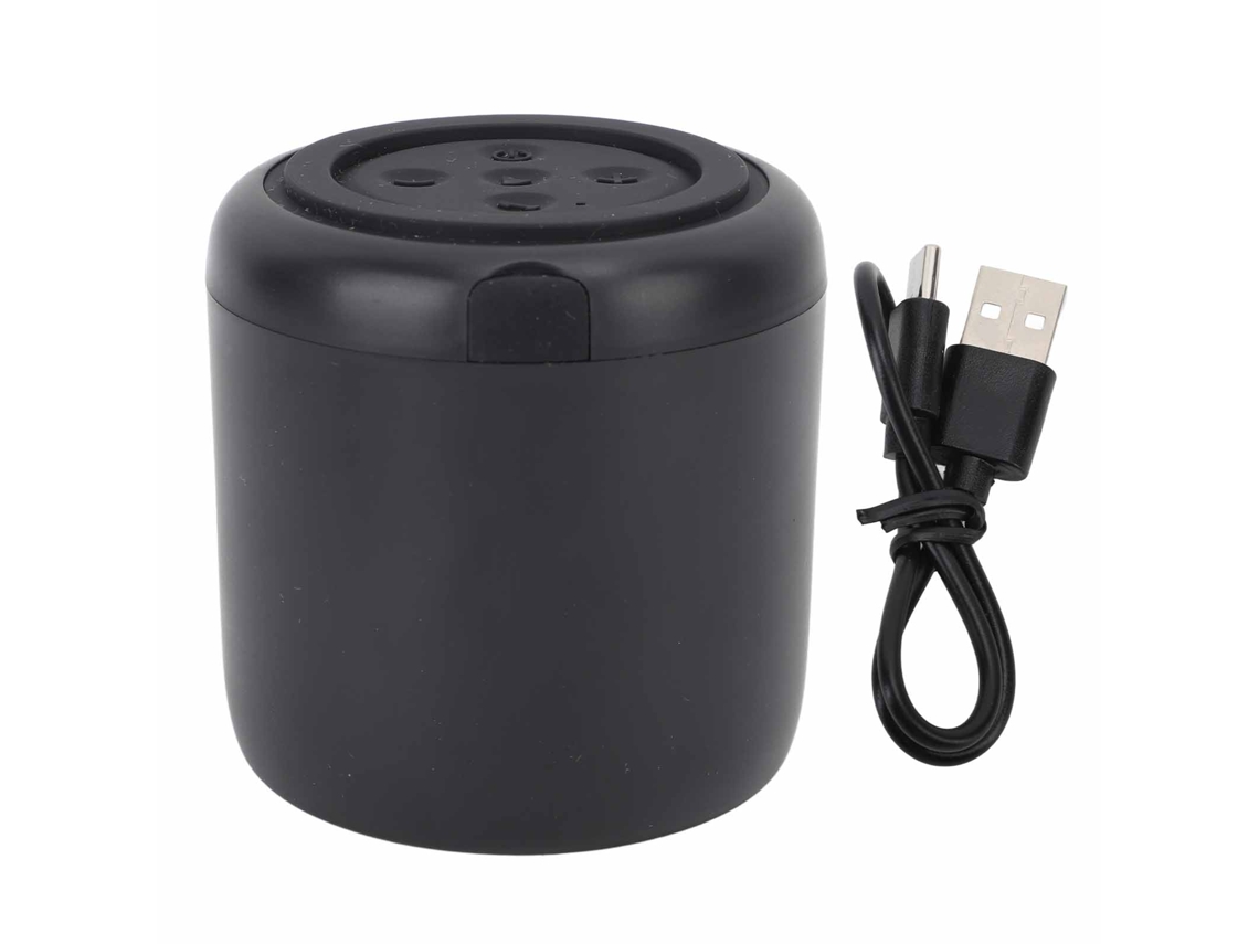 Mini Altavoz Inalámbrico Con Control De Voz Por Ia, Subwoofer Bluetooth Portátil Con Luces Para Fiestas Al Aire Libre, Negro.