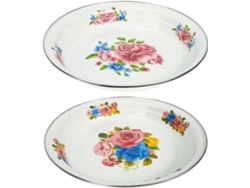 Pratos De Esmalte Grosso Para Servir Frutas E Sobremesas, Conjunto De 2 Peças, Design