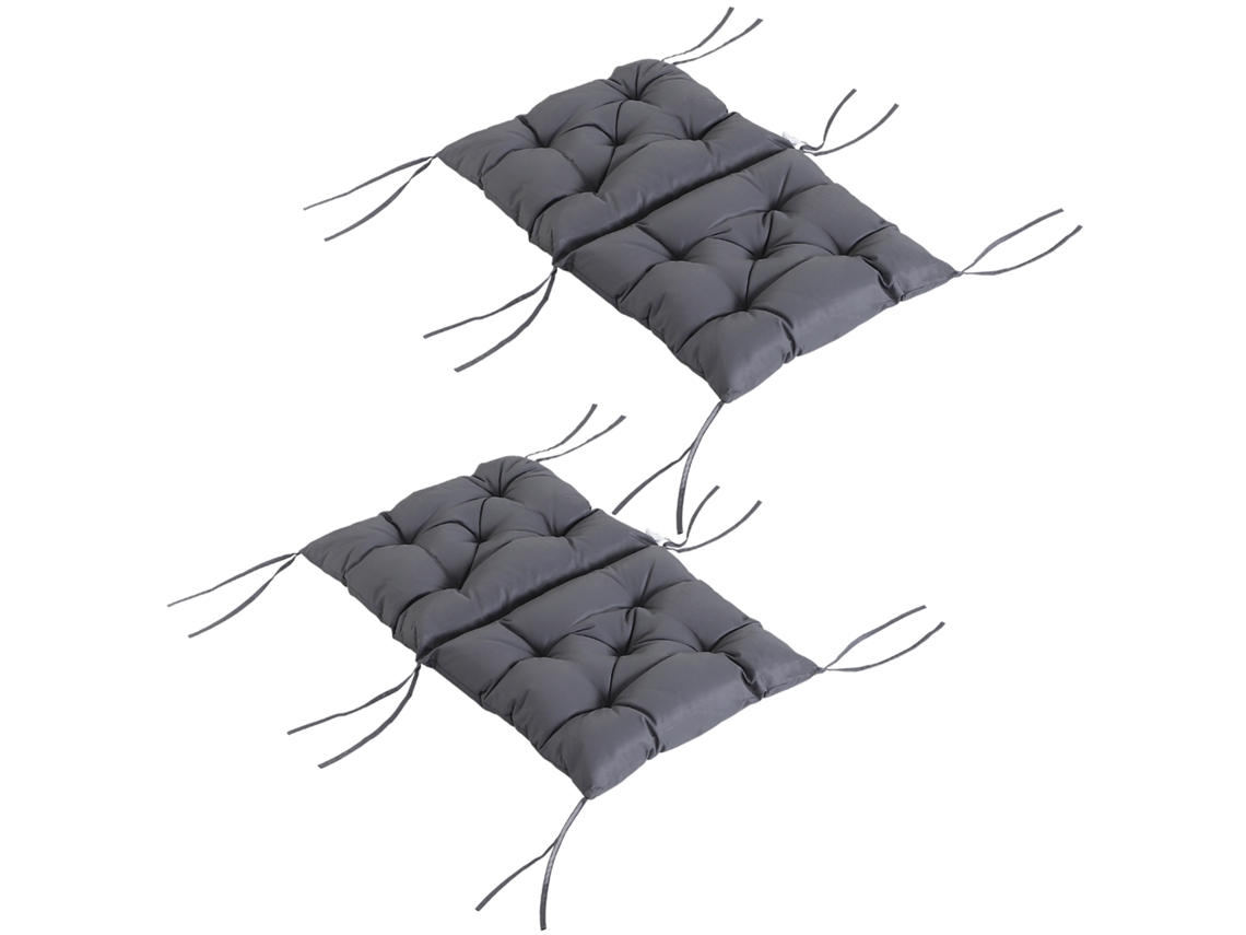 Juego De 2 Cojines Para Silla, 50x98x8 Cm, Respaldo Gris Oscuro.
