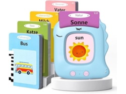 Juego de cartas con audio para aprender inglés infantil, 112 tarjetas Digitallab (azul)