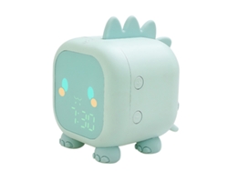 Reloj Despertador Infantil Con Diseño De Dinosaurio, Luz Nocturna, 2 Alarmas, Control De Sonido Y Batería Recargable.