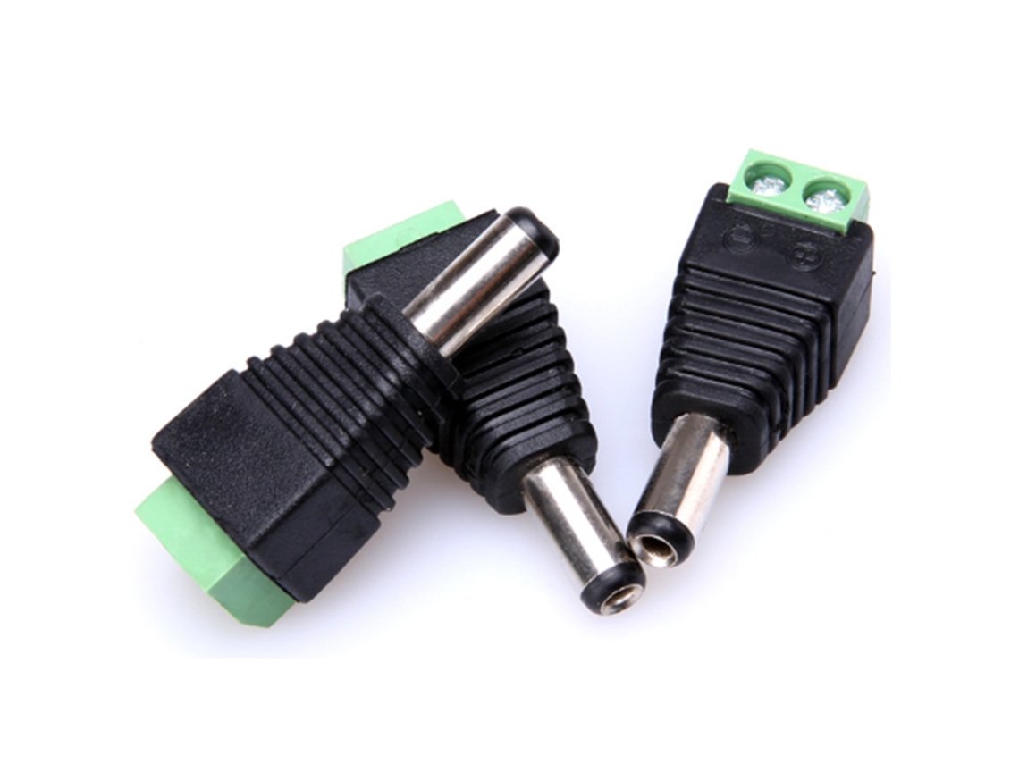 Omni-10 Piezas Conector Macho De Corriente Dc Jack Adaptador Sin Soldadura Para Cámara Cctv Led 12v 2.1mm
