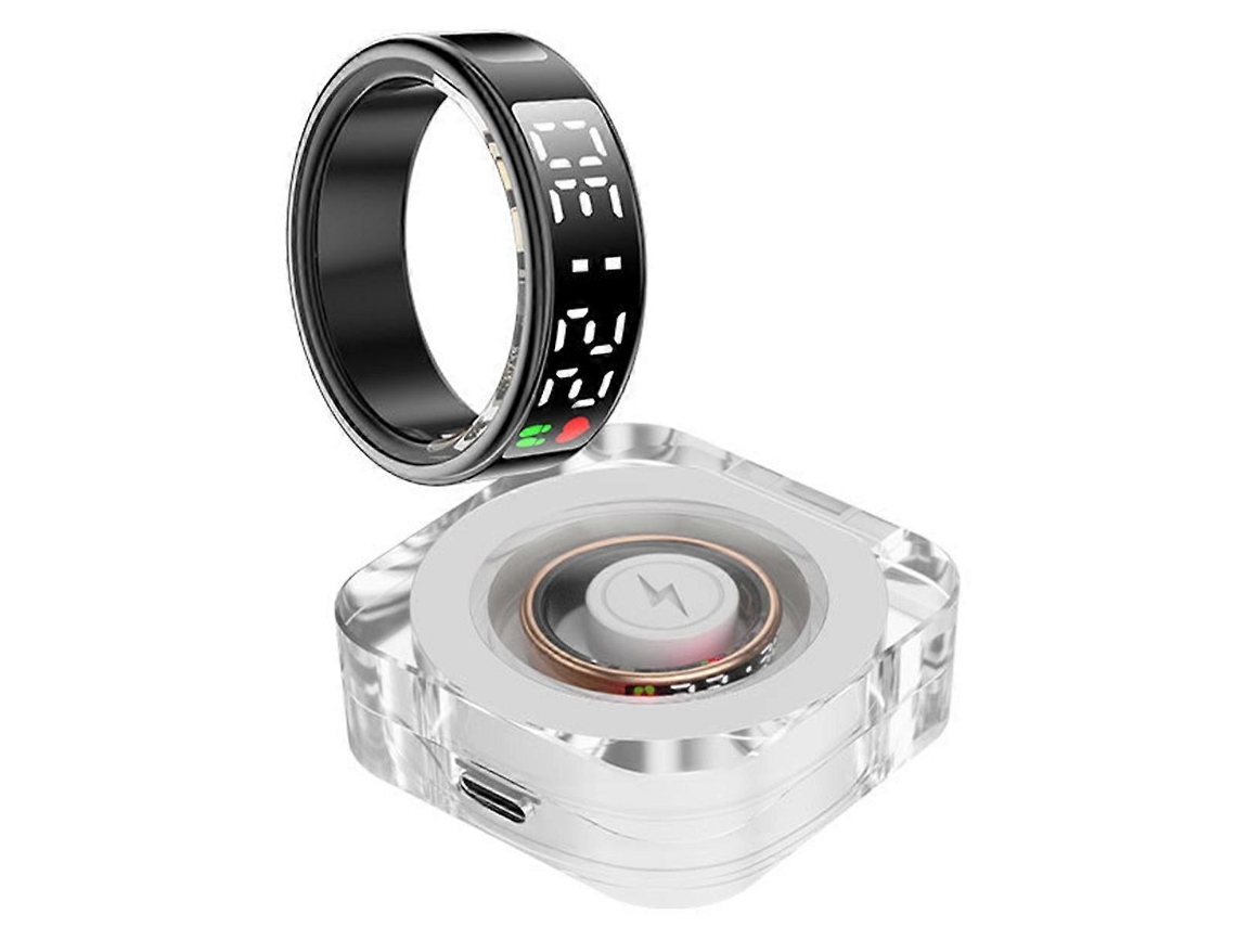 Anillo inteligente SR08 con pantalla digital, monitor de sueño, oxígeno en sangre y frecuencia cardíaca, con estuche de carga Nostalgia88