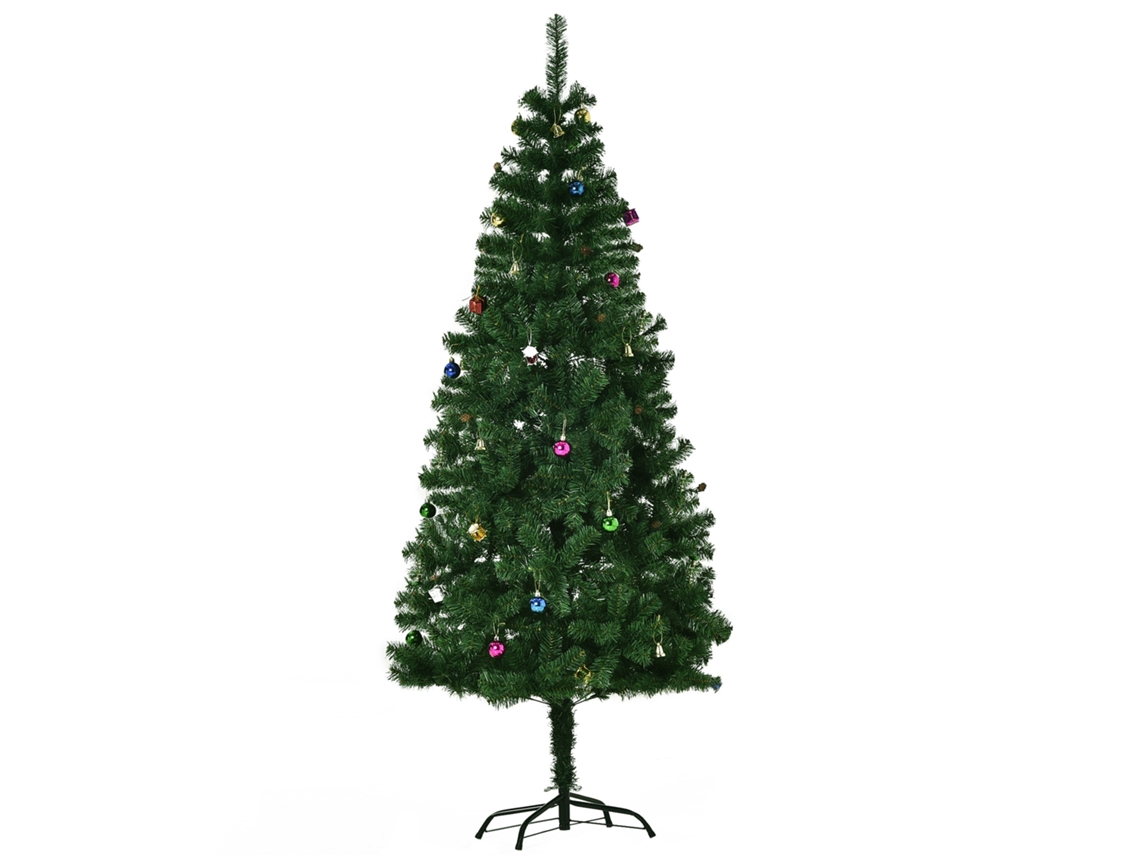 Árvore De Natal 180cm 624 Galhos Enfeites Pinhas Verde