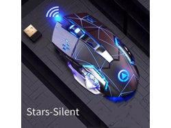 Ratón Mecánico Inalámbrico Para Juegos, Iluminado, Recargable, Ergonómico, Silencioso, Regalo Estrella