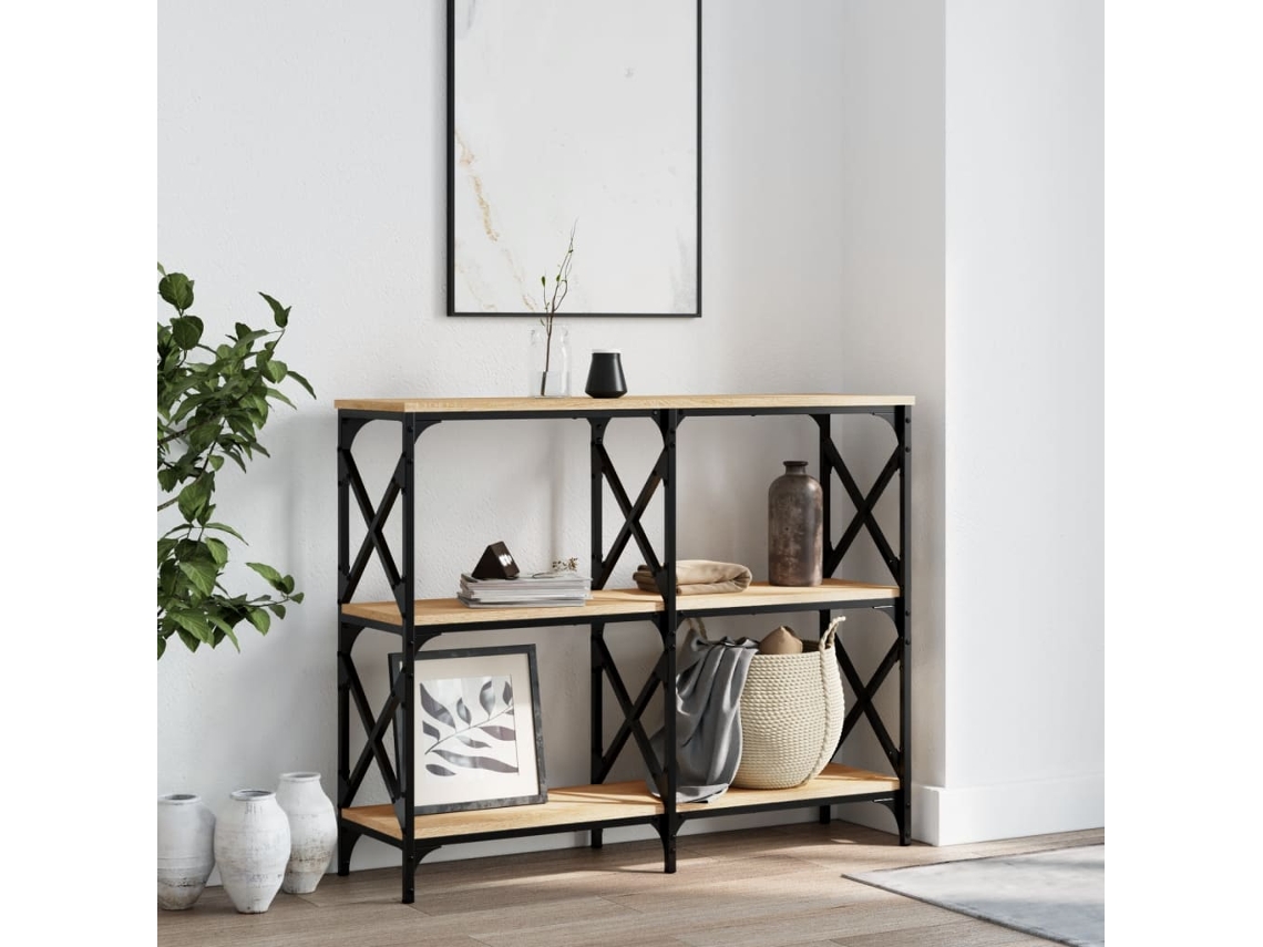 Mesa Consola | Mesa De Entrada | Mesa De Apoyo Madera De Ingeniería Roble Sonoma 100x28x80,5 Cm