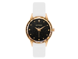 Reloj De Cuarzo Sanda Para Mujer Con Correa De Piel Sintética, Resistente Al Agua, Estilo Moderno, Blanco.