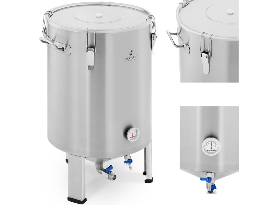 Pojemnik Kocioł Fermentacyjny Fermentador Do Piwa Ze Stali Nierdzewnej 60 L Royal Catering