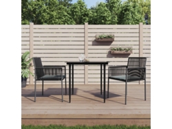 Sillas de jardín con cojines (2 unidades, 54 x 60,5 x 83,5 cm), mimbre sintético negro, DKD Home Decor