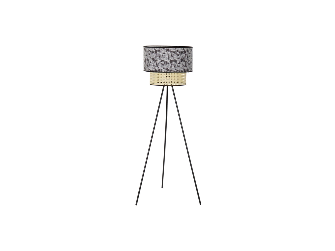Lampara Pie Metal Poliester Palmeras 60x60x129cm