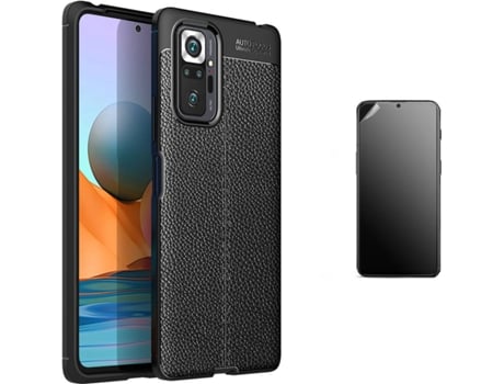 Kit Carcasa y Protector Xiaomi Redmi Note 10 Pro Ultimatte Rugged Leather Negro