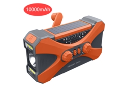 Generador solar de emergencia con manivela, radio portátil AM/FM/NOAA, linterna LED, alarma SOS y batería externa de 2000/5000/10000 mAh. Viewleaf
