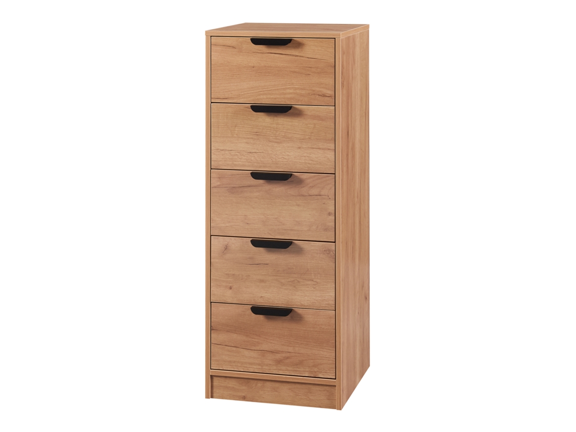 Aparador Varkaus con 5 cajones MDF 108x40x40 cm - Roble [EN.CASA]