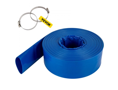 Manguera de descarga VEVOR Manguera plana de 4inch x 105' Manguera de drenaje de retrolavado de PVC con abrazadera