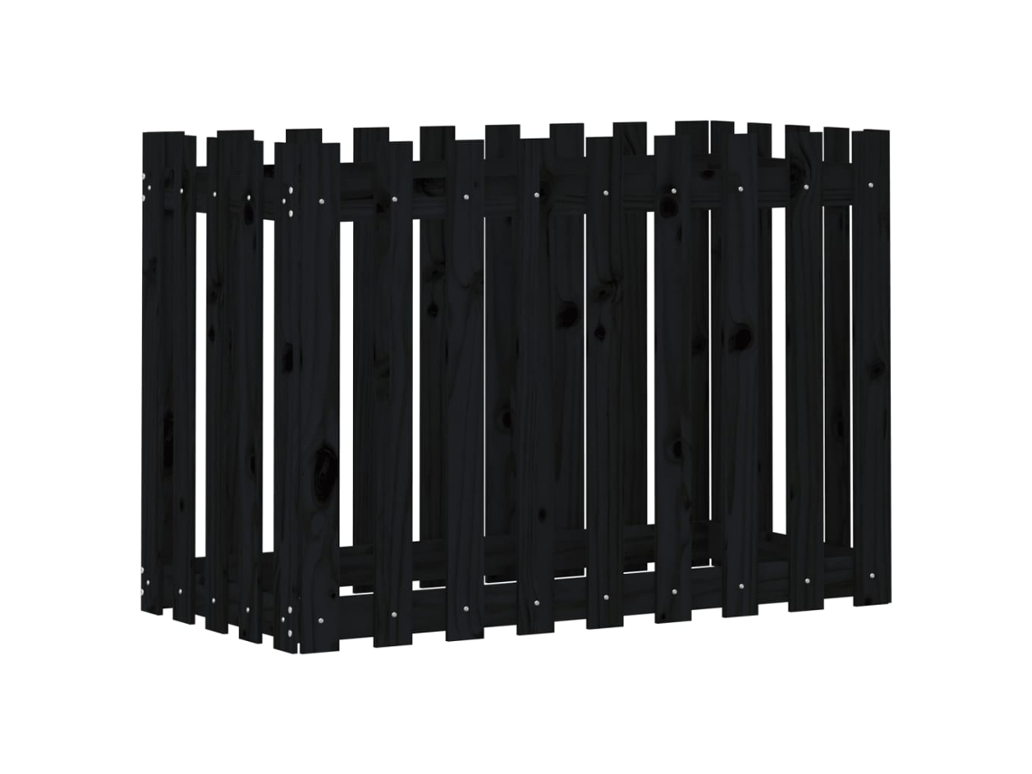 Arriate Elevado De Jardín VIDAXL Negro Madera de pino (100x50x70cm)