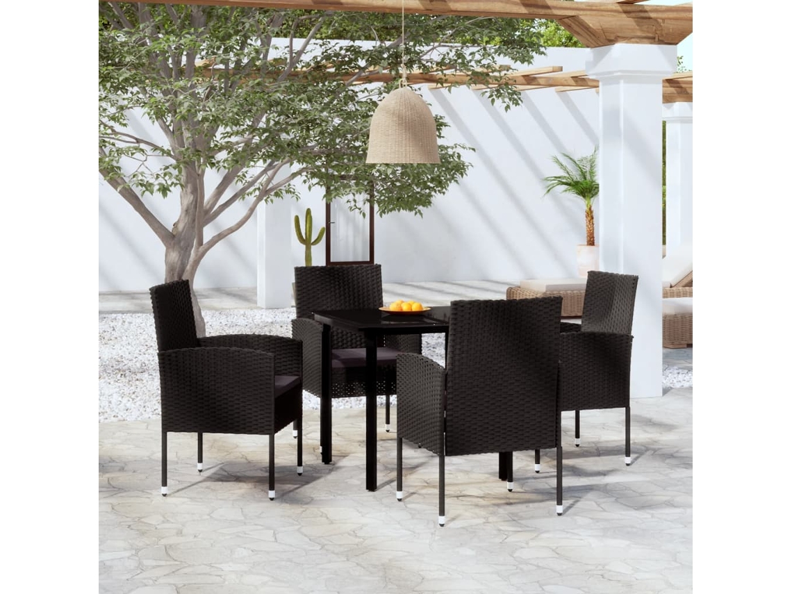 Juego de comedor de jardín de 5 piezas DKD Home Decor en negro