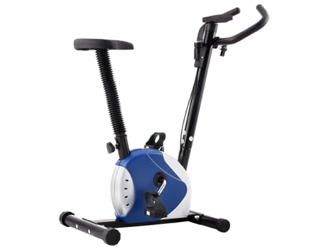 vidaXL Bicicleta estática con resistencia de cinta azul