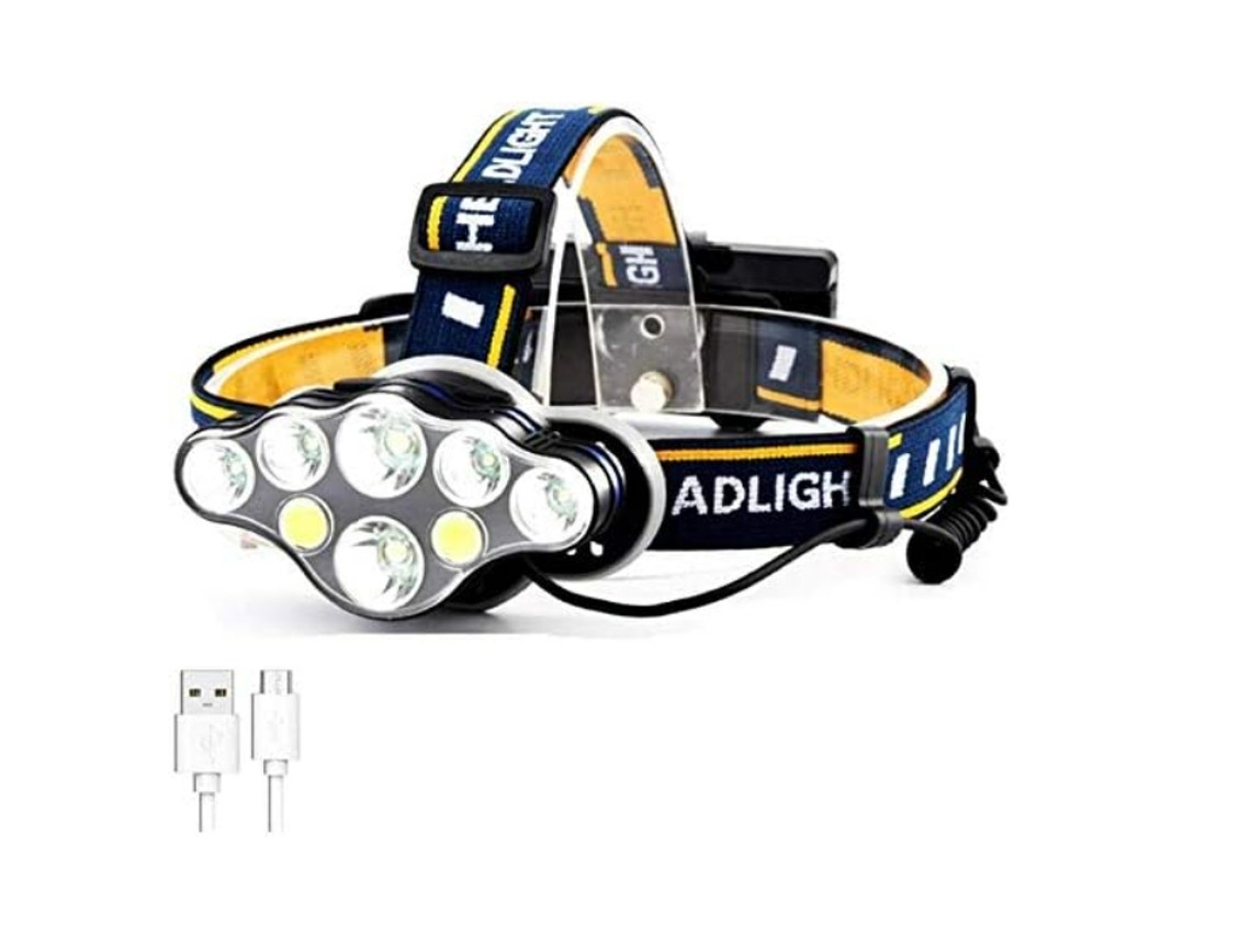 Linterna frontal LED ELORY de 4000 lm con T6, zoom, 3 modos, resistente al agua, ideal para caza y acampada.