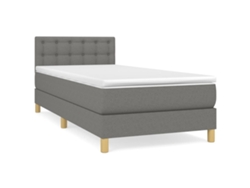 Maison Exclusive - Cama Box Spring Con Colchón Tela Gris Oscuro 100x200 Cm