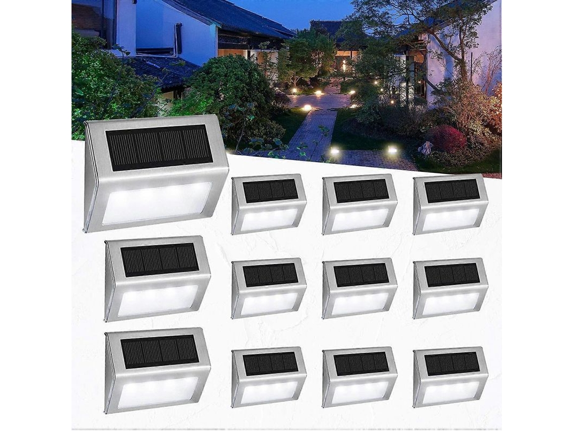Luces Solares Para Terraza De 4 Led paquete De 6 Easternstar, Acero Inoxidable Impermeable Para Jardín Y Patio.