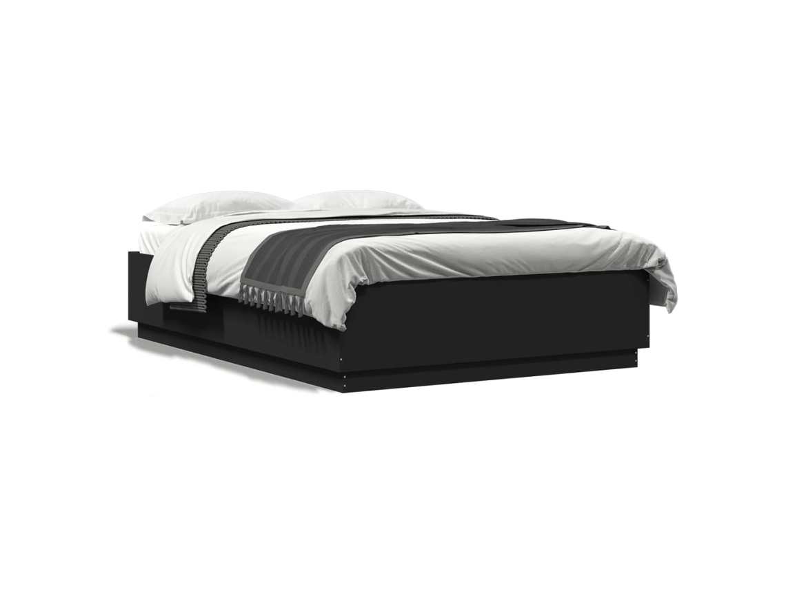 Maison Exclusive - Estructura De Cama Madera De Ingeniería Negra 120x200 Cm
