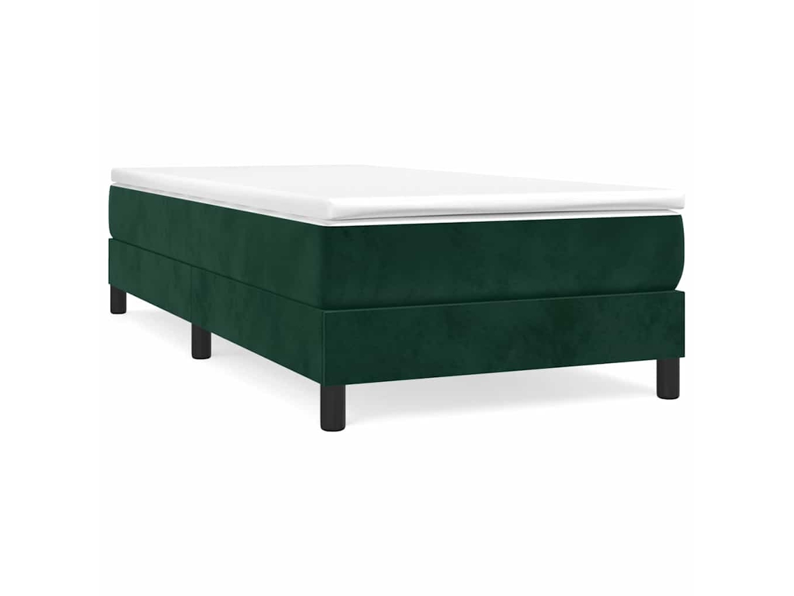 Maison Exclusive - Estructura Estructura De Cama Con Somier Terciopelo Verde Oscuro 100x200 Cm