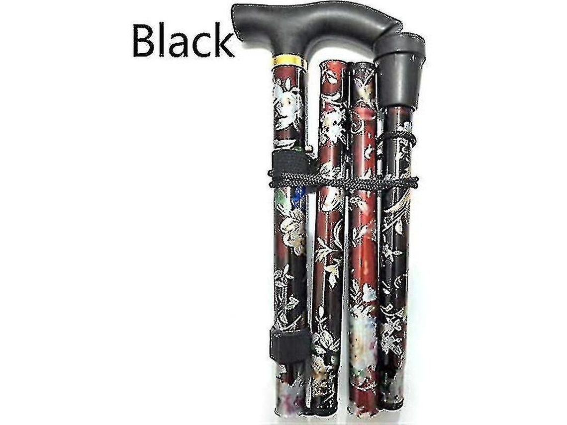 Bastón plegable ajustable de aluminio con diseño floral para senderismo y acampada: ayuda de movilidad duradera