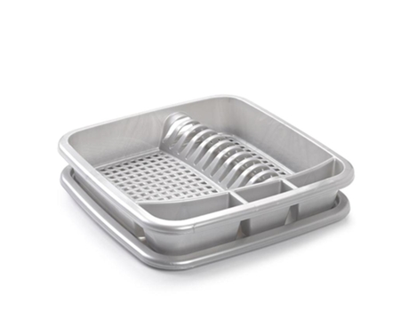 Escurreplatos cuadrado plata